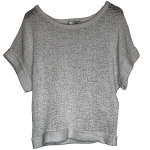 WD.NY White Preppy Knit Boxy Short-Sleeve Sweater Top